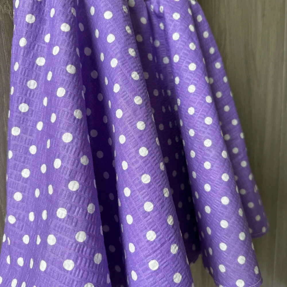 Handmade Custom Disney Monster Print Dress Girl 4/5 Purple Polka Dot Disneybound